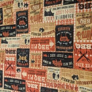 4 3/4 yards cotton BBQ fabric material